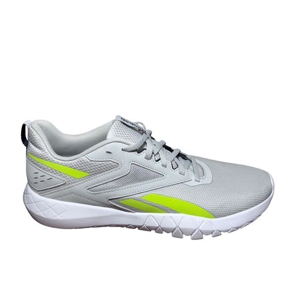 Reebok Men\'s Gray and Neon Green Running Shoes size 9 main image 4